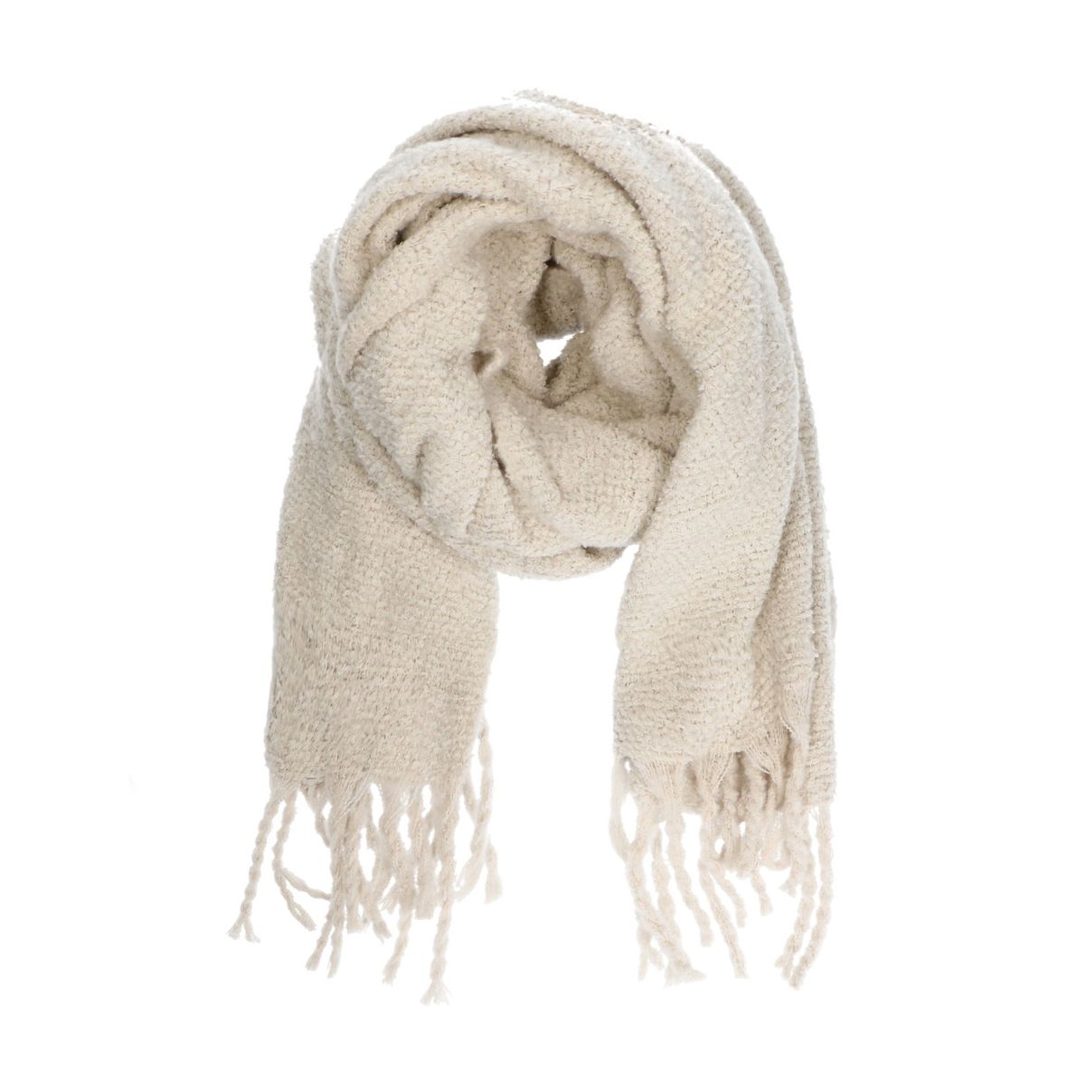 Beige zachte teddy sjaal