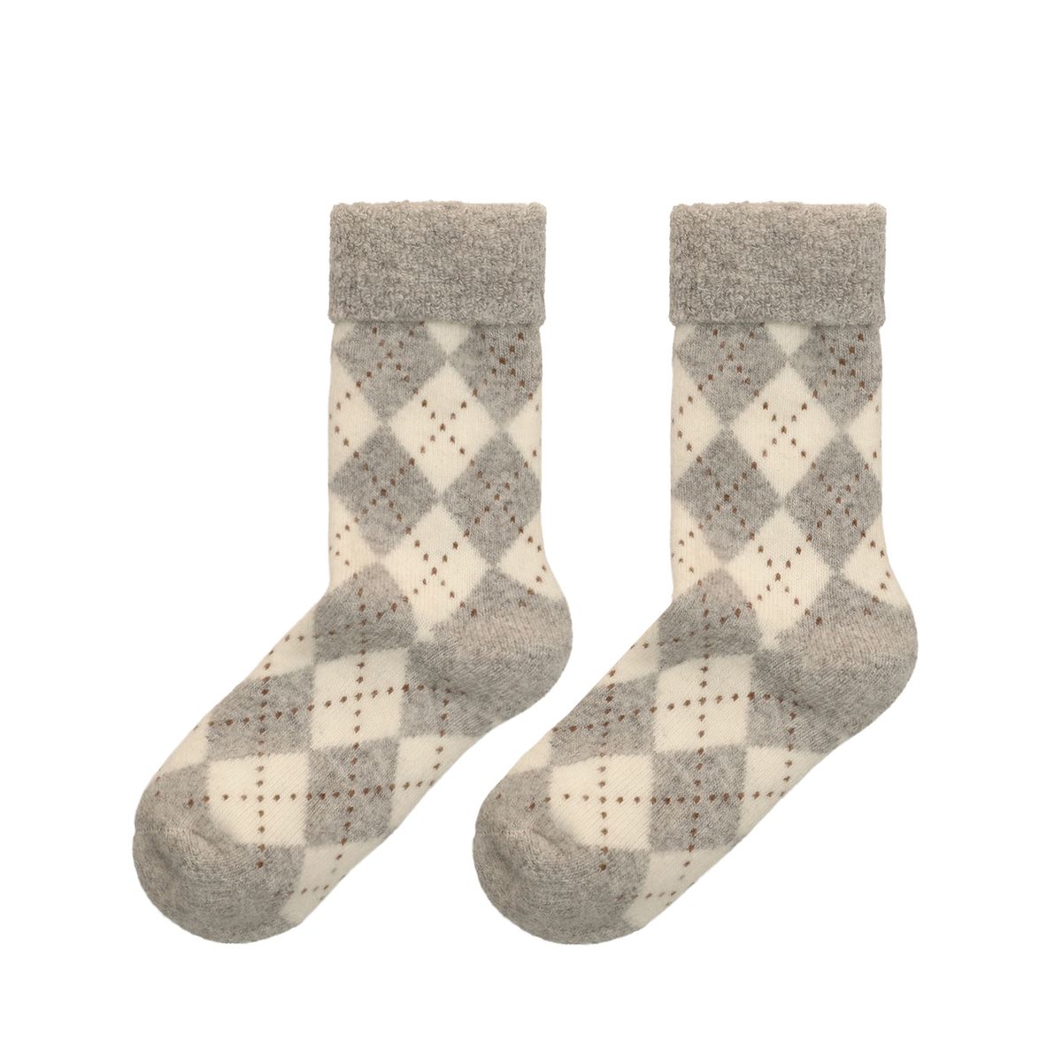 Grijze geruite sokken