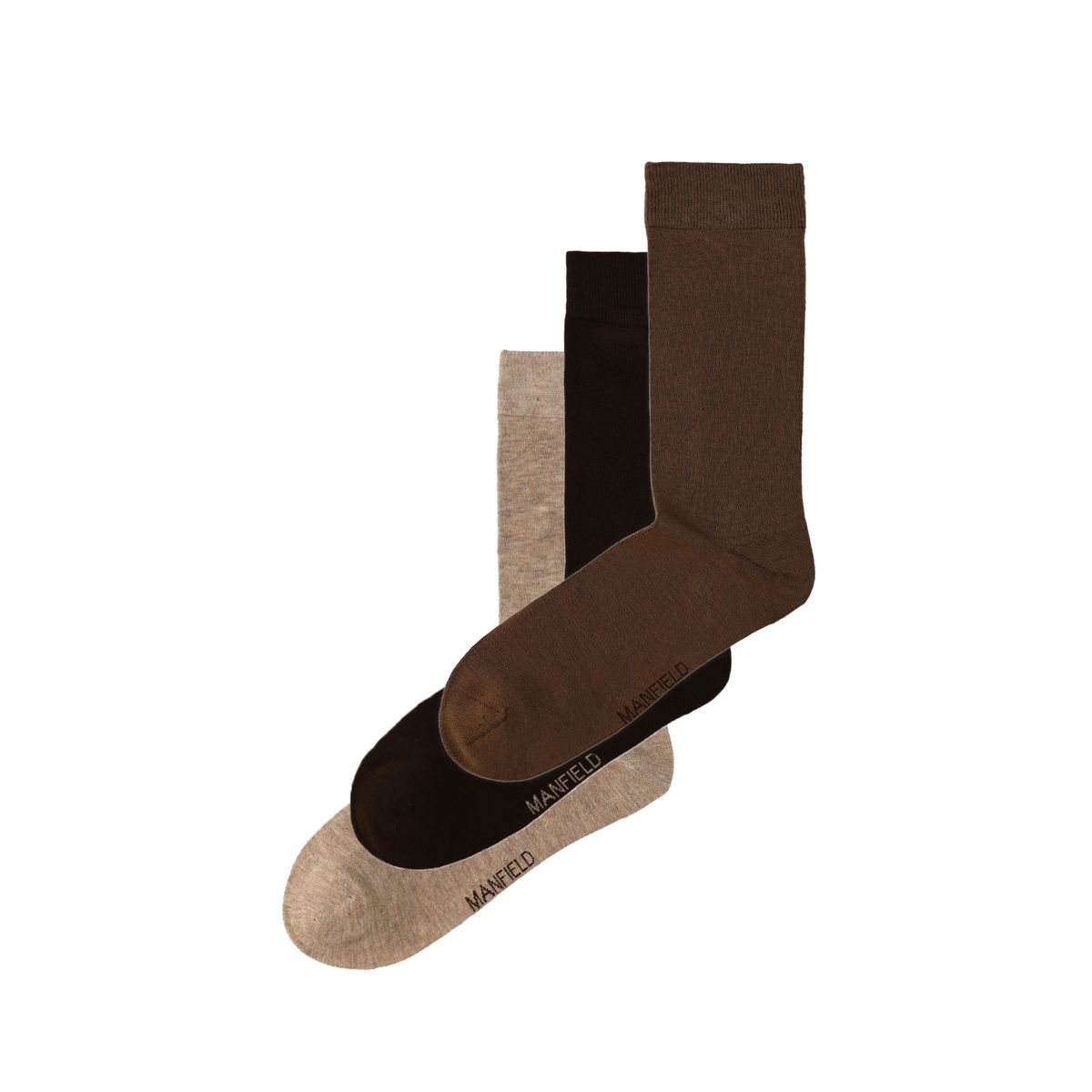 Bruine 3-pack sokken