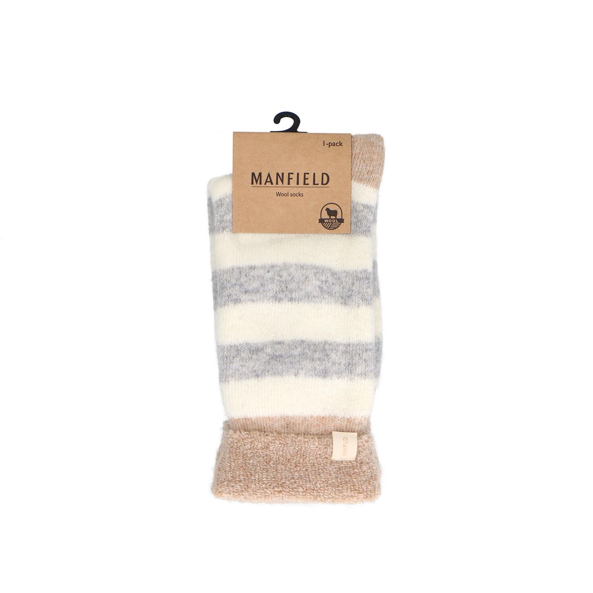 Grijze gestreepte cosy sokken