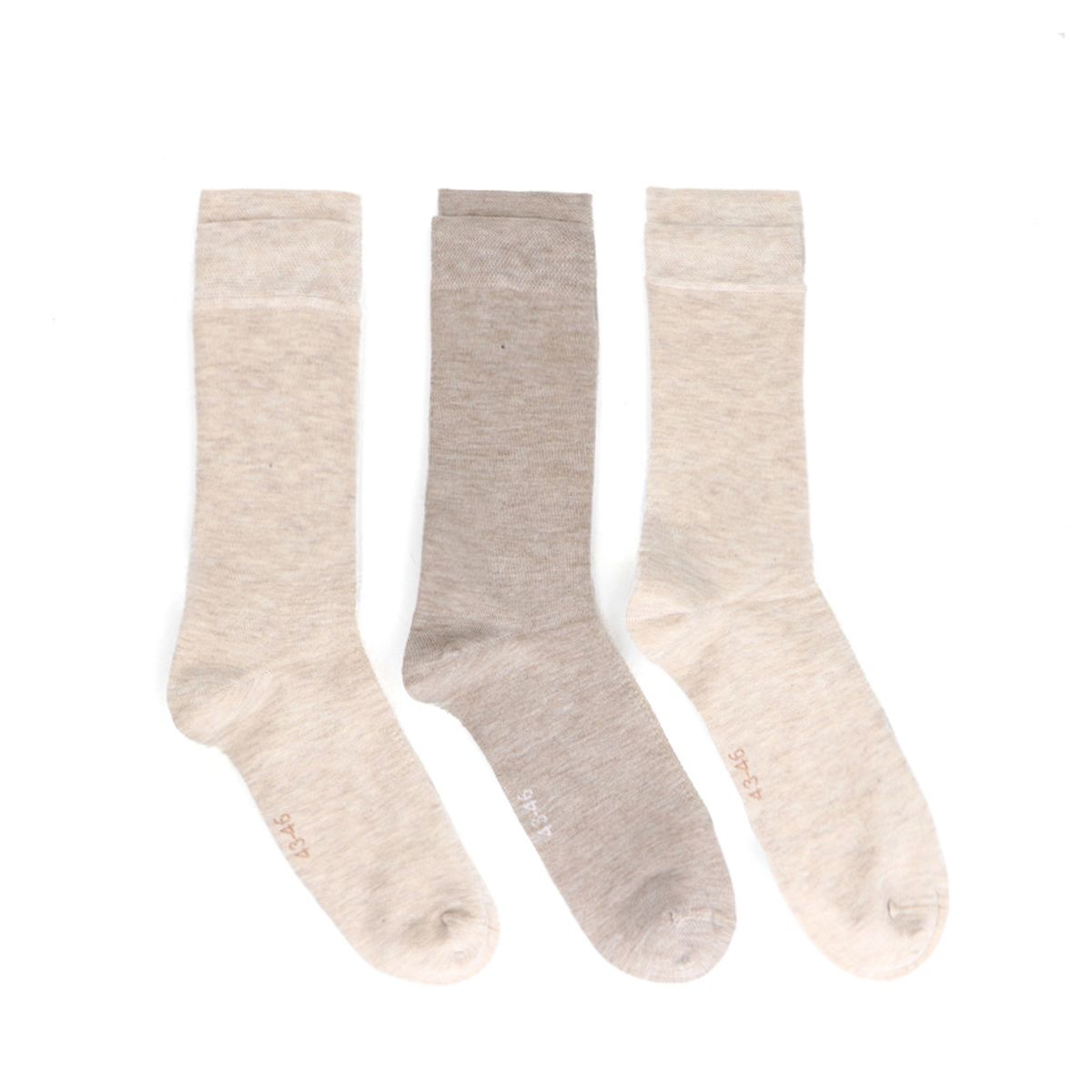 Beige 3-pack sokken
