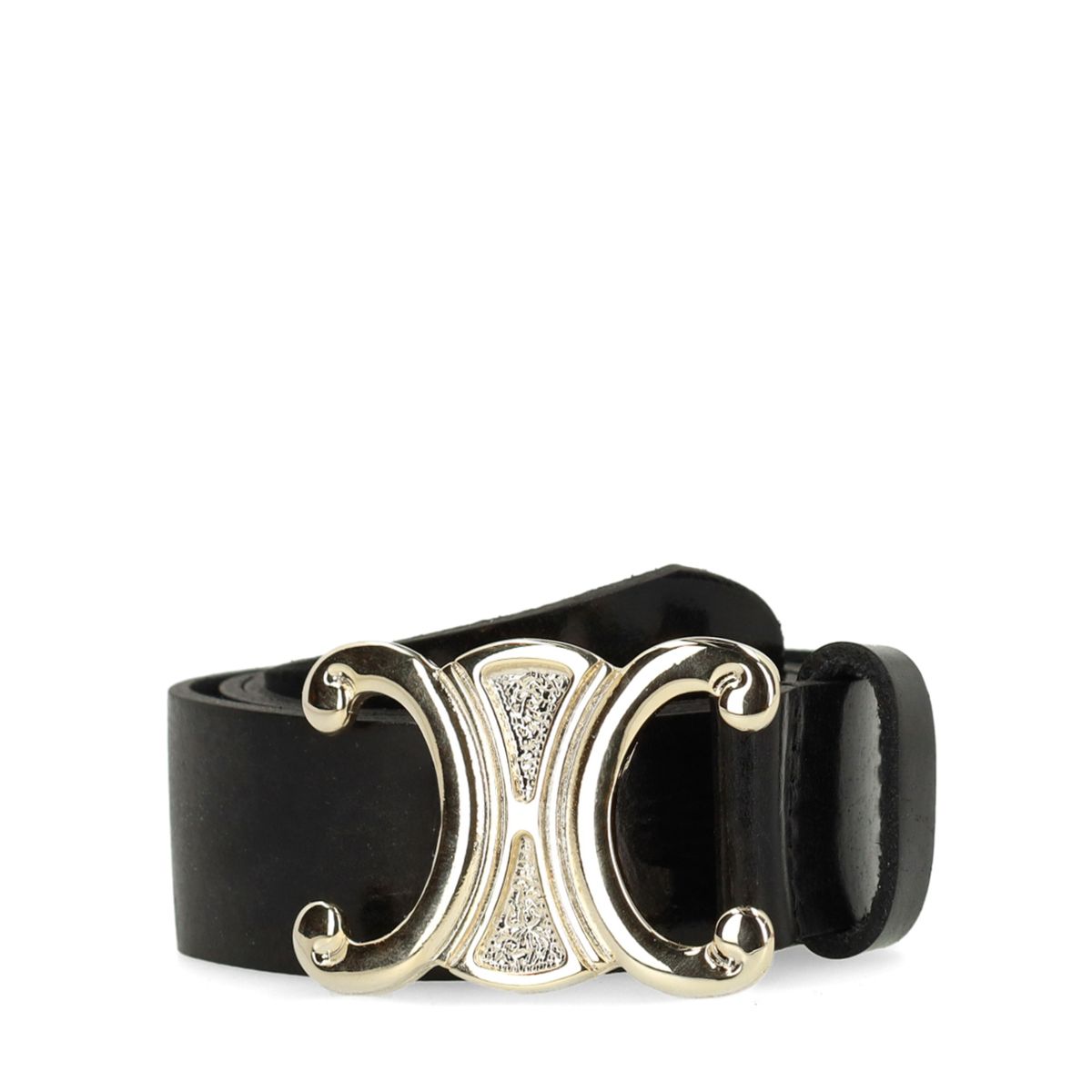 Zwarte leren dames riem