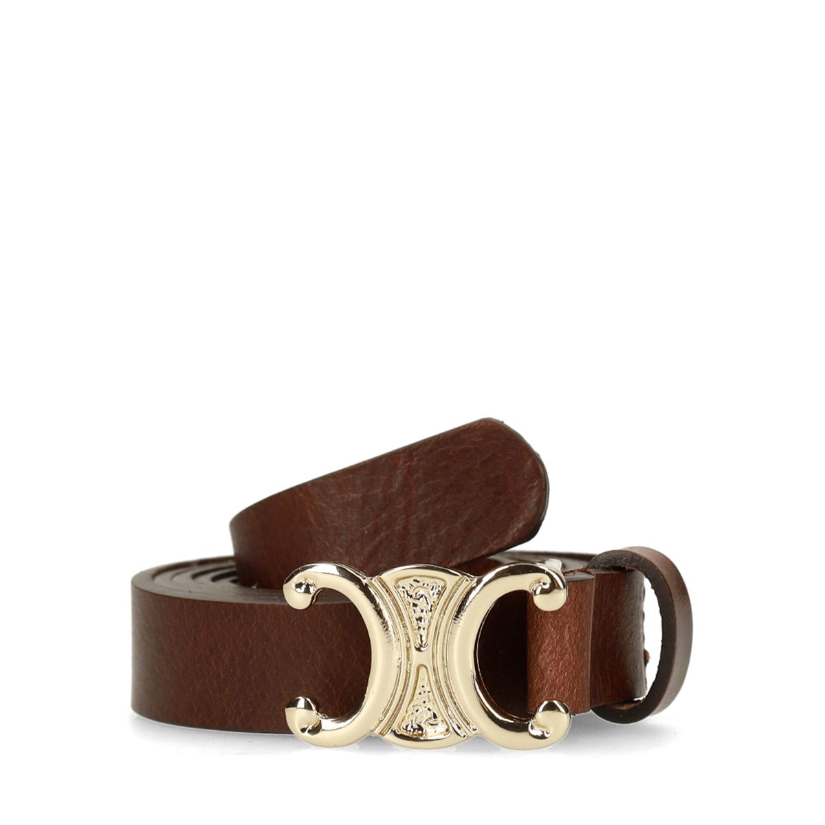 Bruine leren dames riem