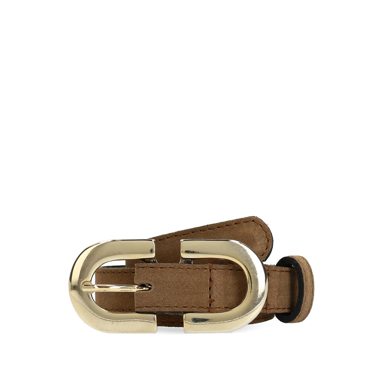 Taupe suède riem met gouden chain