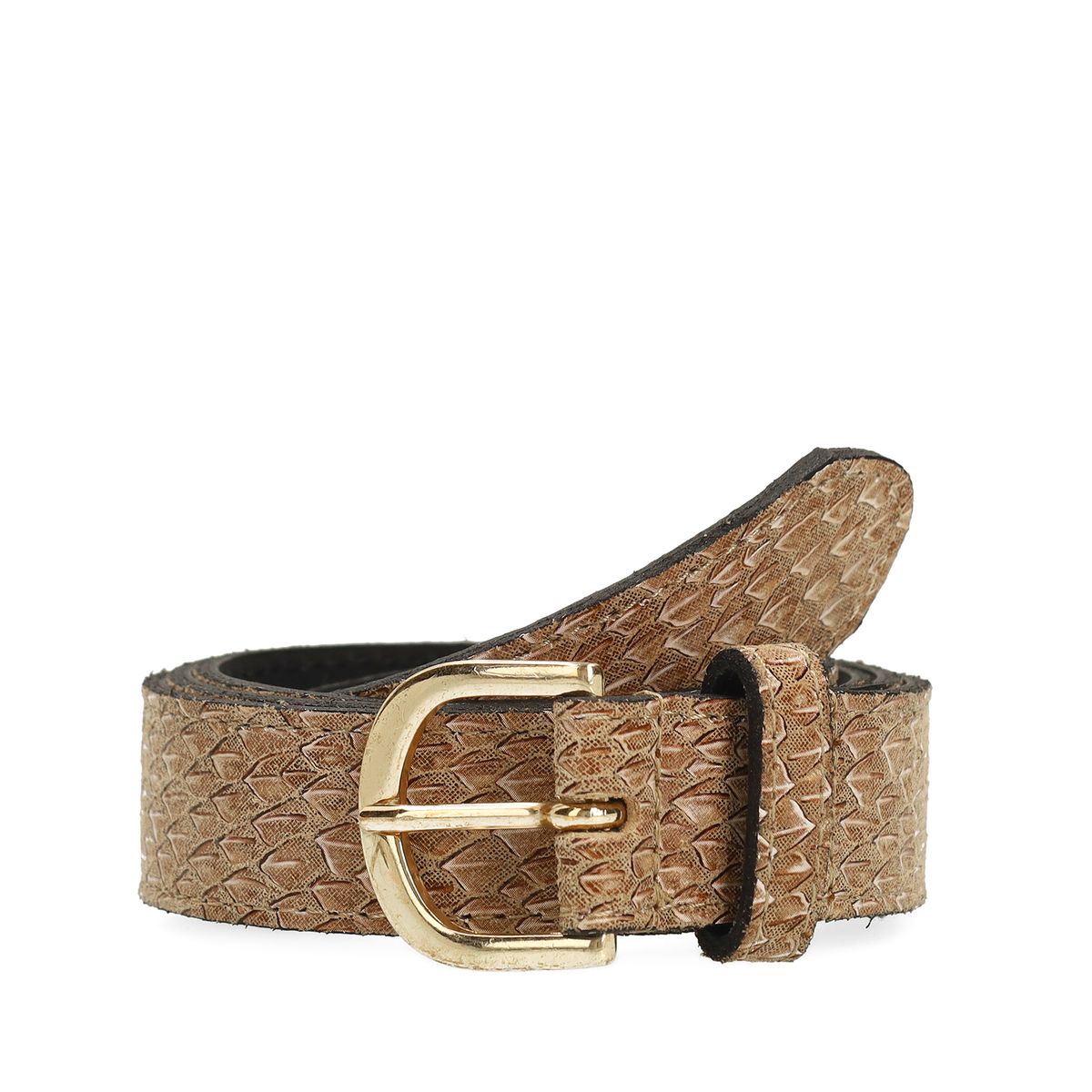 Beige leren riem