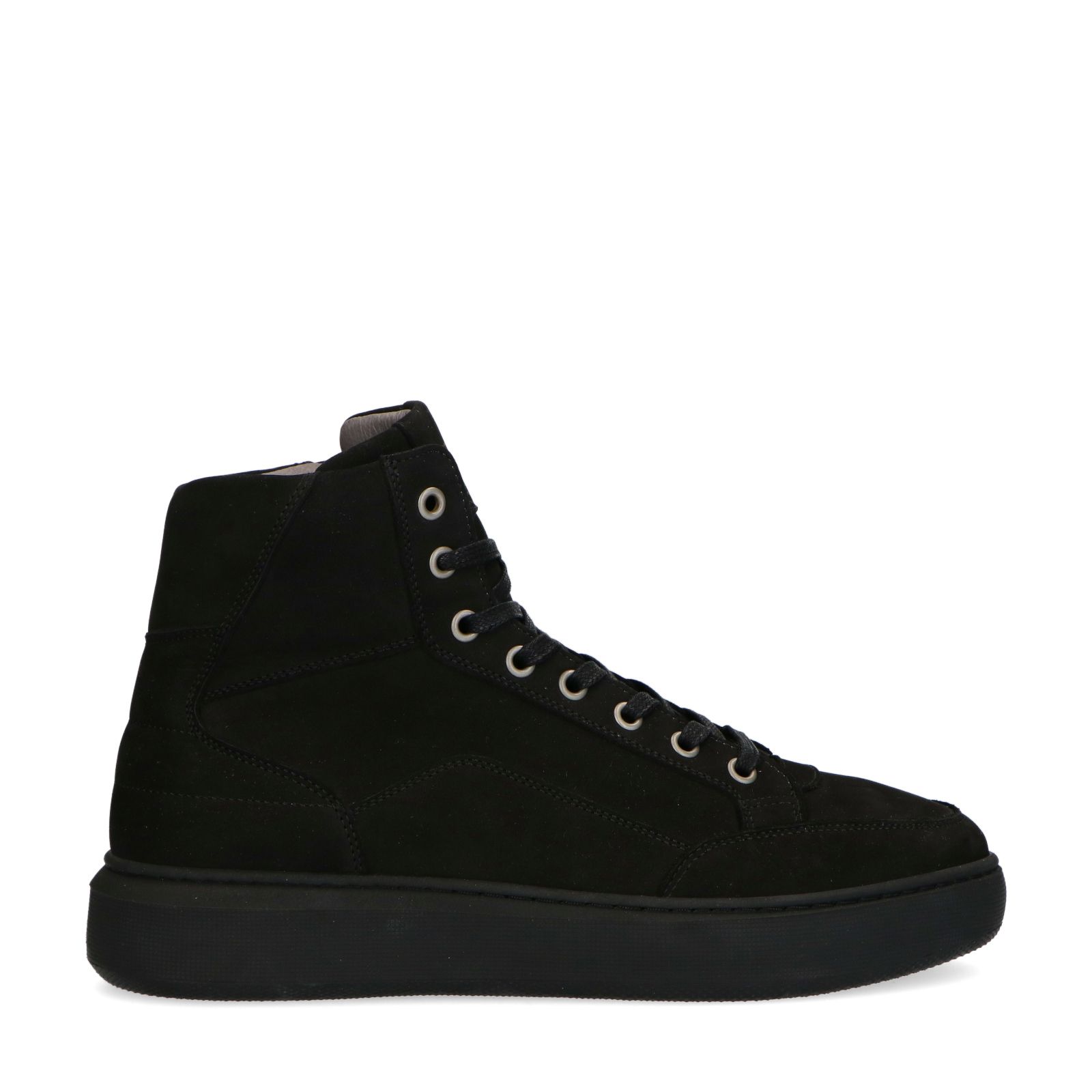 Zwarte hoge nubuck sneakers - Heren | MANFIELD