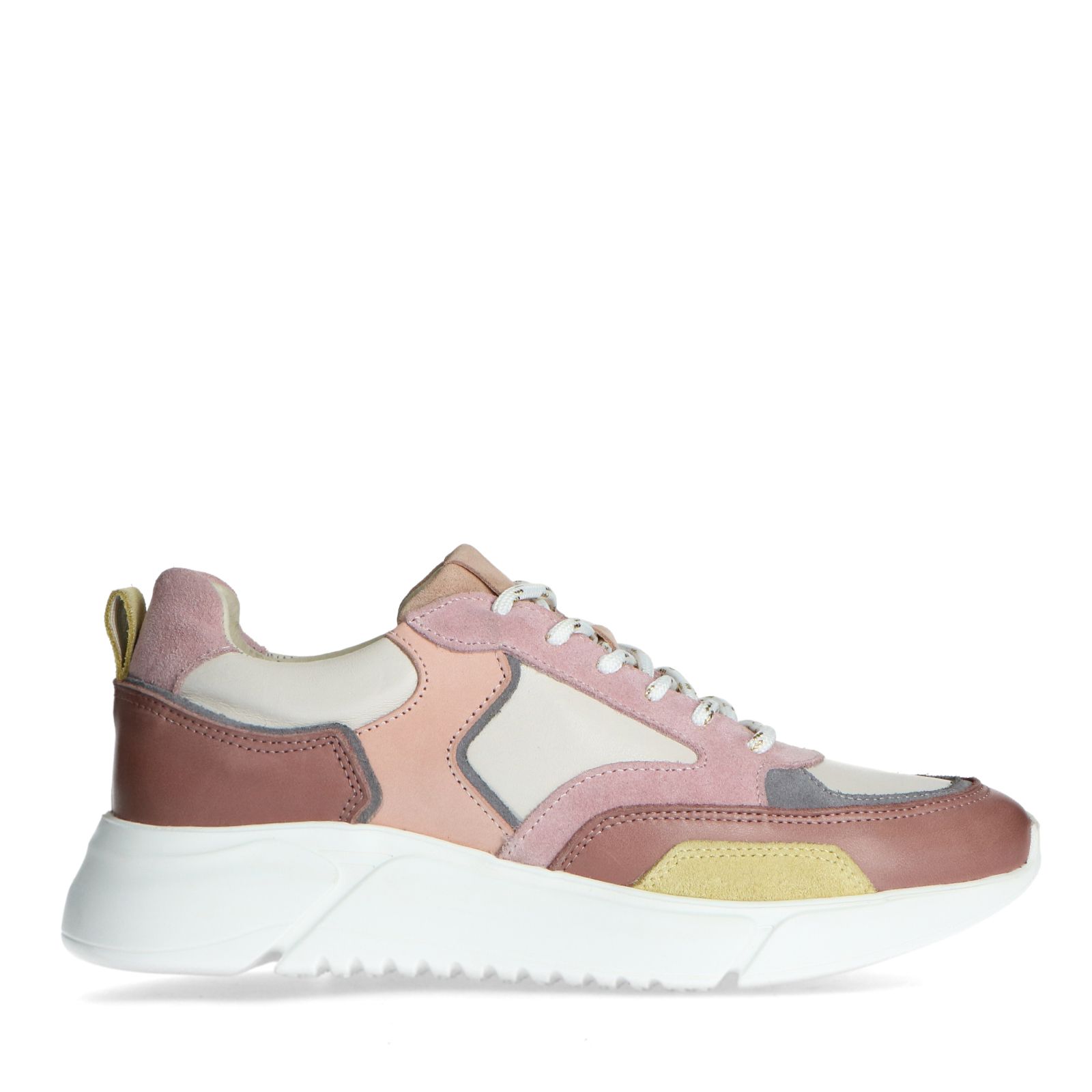 Roze lage sneakers met gekleurde details - Dames | MANFIELD