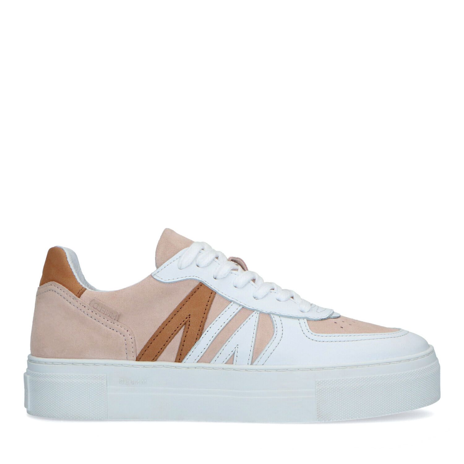 Off white sneakers met lichtroze details - Dames | MANFIELD
