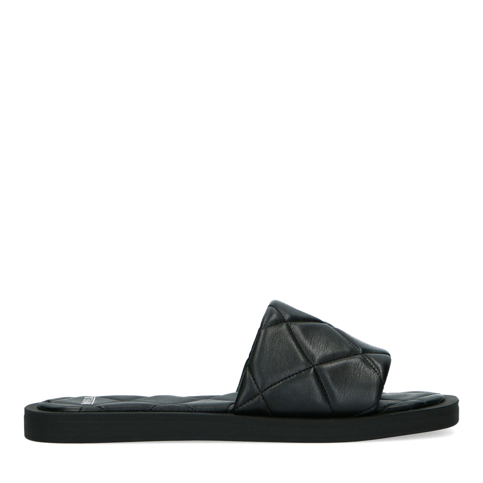 Zwarte slippers met ruitpatroon - Dames | MANFIELD
