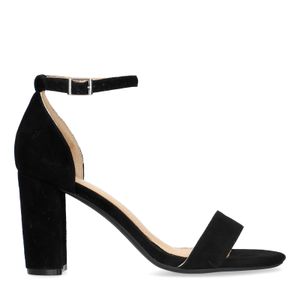 Zwarte suède sandalen met hak - Dames | MANFIELD