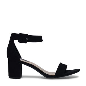 Zwarte opengewerkte sandalen met hak - Damesschoenen – SACHA