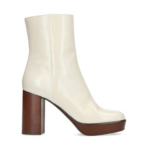 Off-white enkellaarzen met hak - Damesschoenen – SACHA