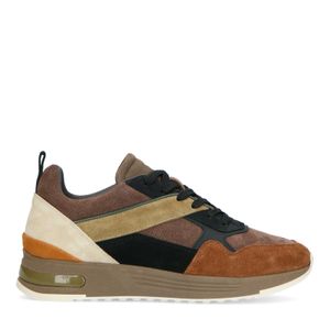 Bruine sneakers met gekleurde details - Herenschoenen – SACHA