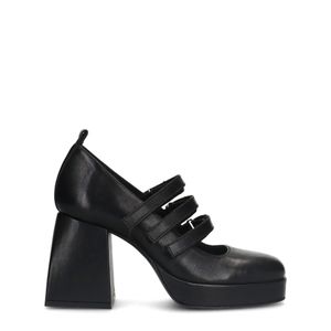 Zwarte veterpumps met plateauzool - Damesschoenen – SACHA