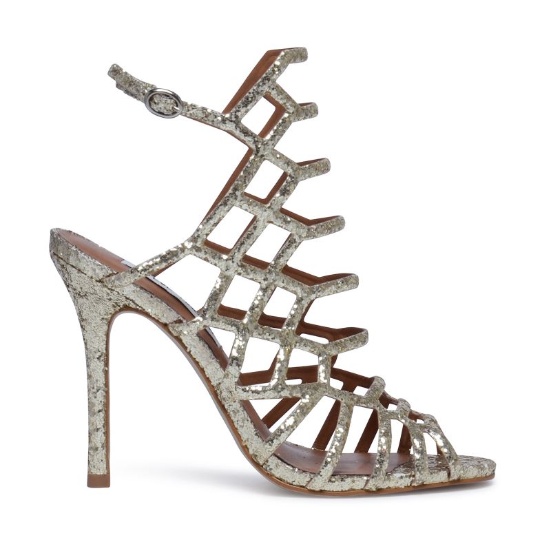 Steve Madden Slithur goudkleurige pumps met peeptoe