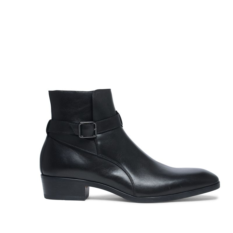 Zwarte lage boots met buckles