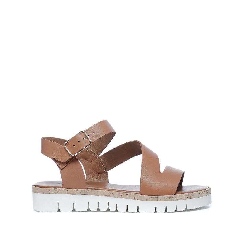 Plateau sandalen cognac