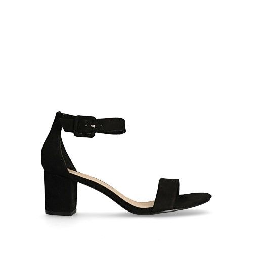 Minimal sandalen met hak zwart