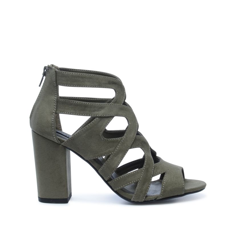 Offene dunkelgrüne Pumps