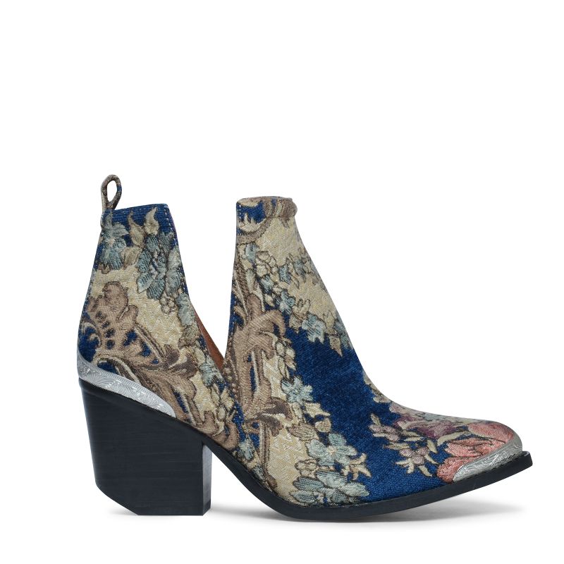 Jeffrey Campbell Cromwell Fab enkellaarsjes met hak blauw
