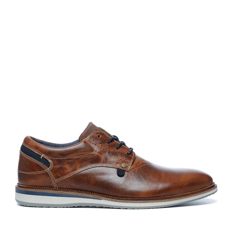 Cognac veterschoenen leer