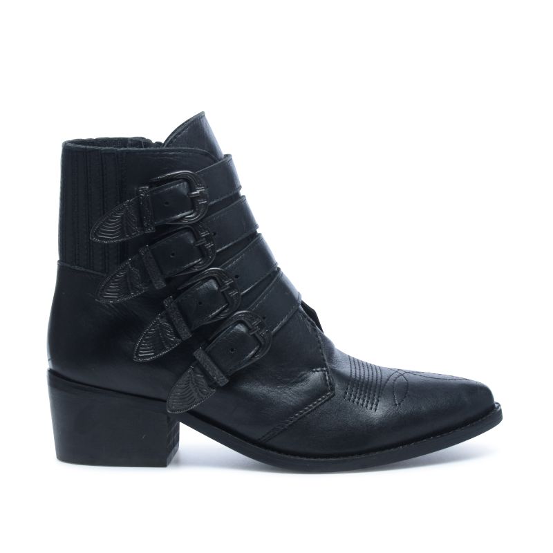 Zwarte western buckle boots