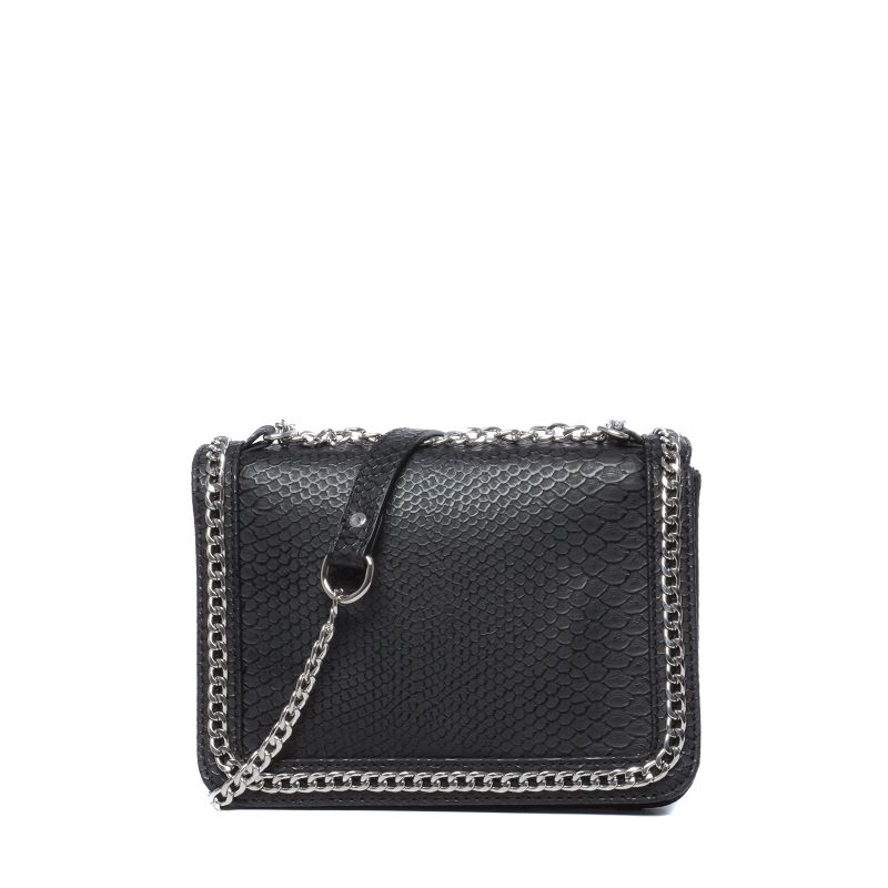 Zwarte schoudertas met chain