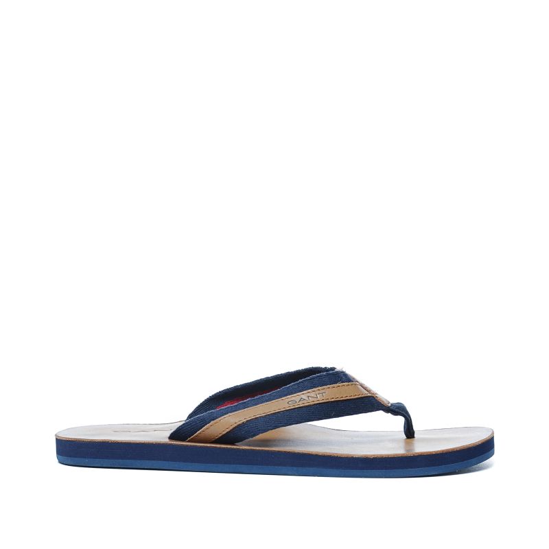 GANT Breeze cognac met donkerblauwe slippers