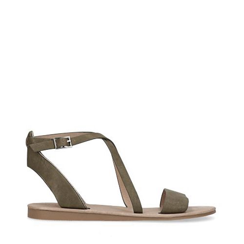 Donkergroene sandalen