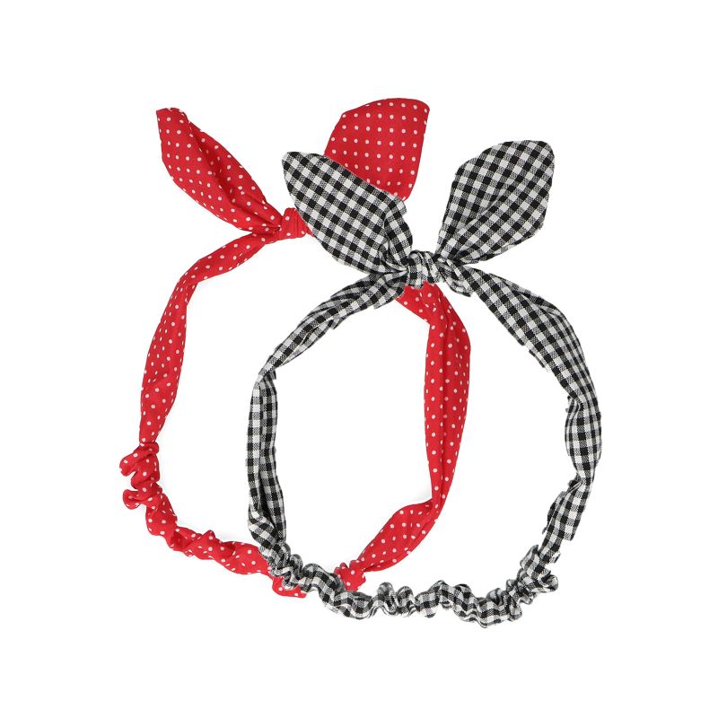 Set van 2 haarbanden zwart/rood