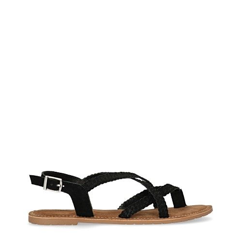 Zwarte gevlochten sandalen