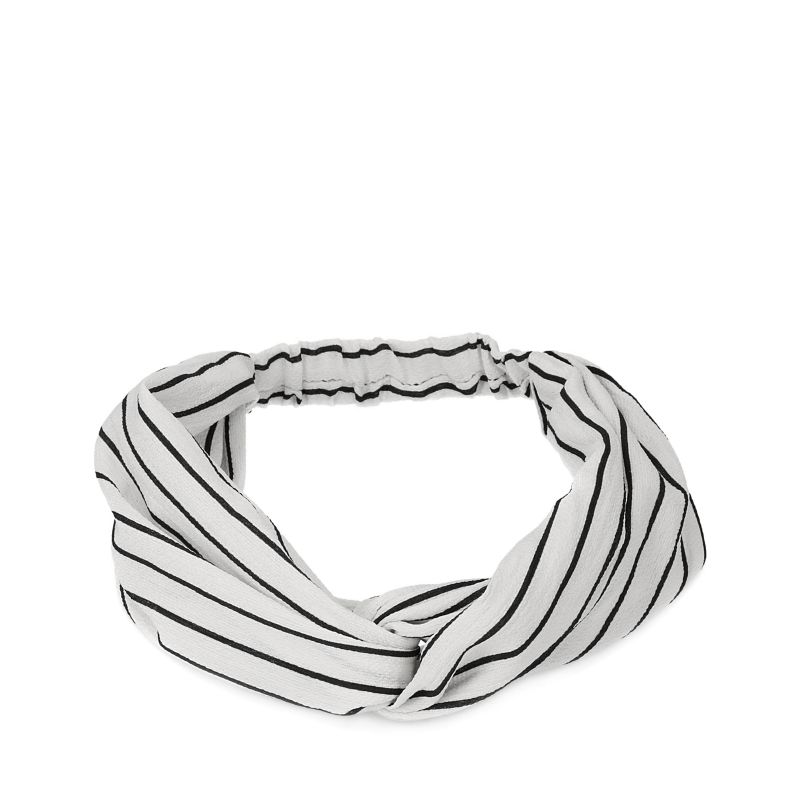 Witte haarband met zwarte strepen