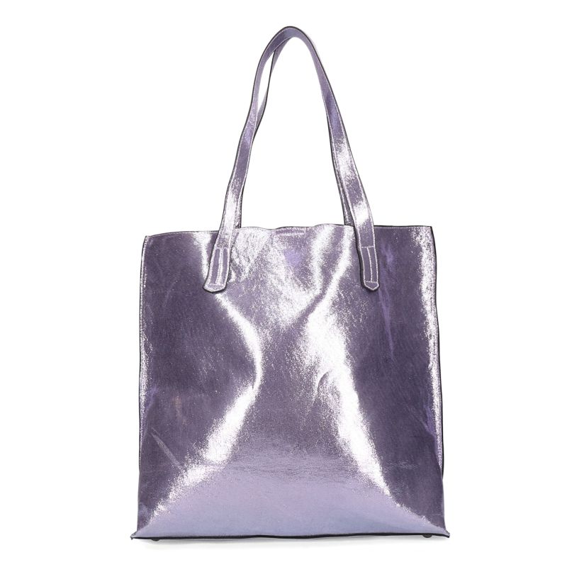 Metallic paarse shopper