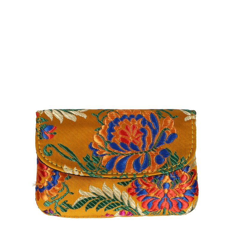 Gele bloemenprint portemonnee