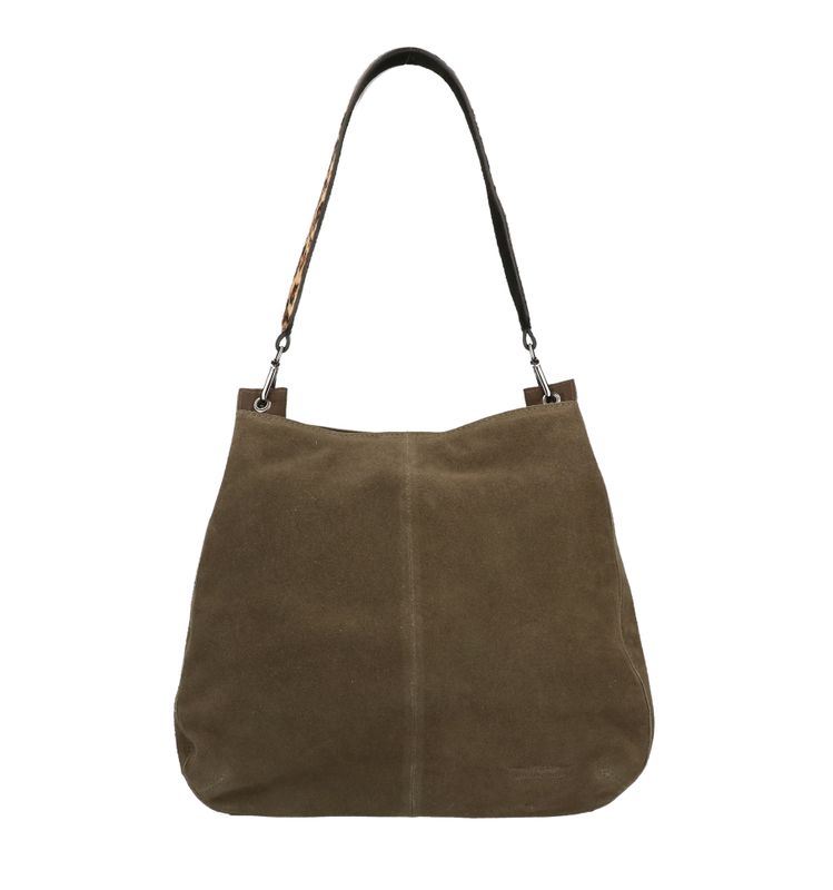 Donkergroene shopper met detail