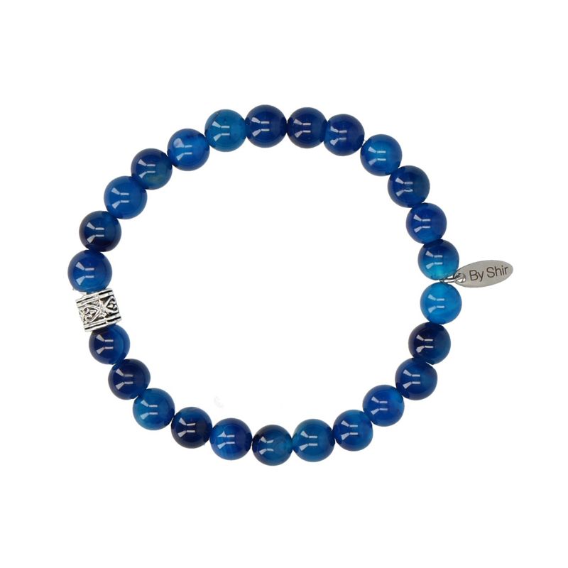 REHAB Agate Natural donkerblauwe armband