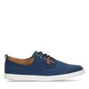 Blaue Schnürschuhe mit braunen Details