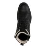 Bottines à lacets en cuir avec fausse fourrure - noir