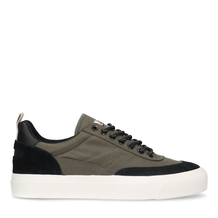 Goliath dunkelgrüne Sneaker aus Nylon und Veloursleder