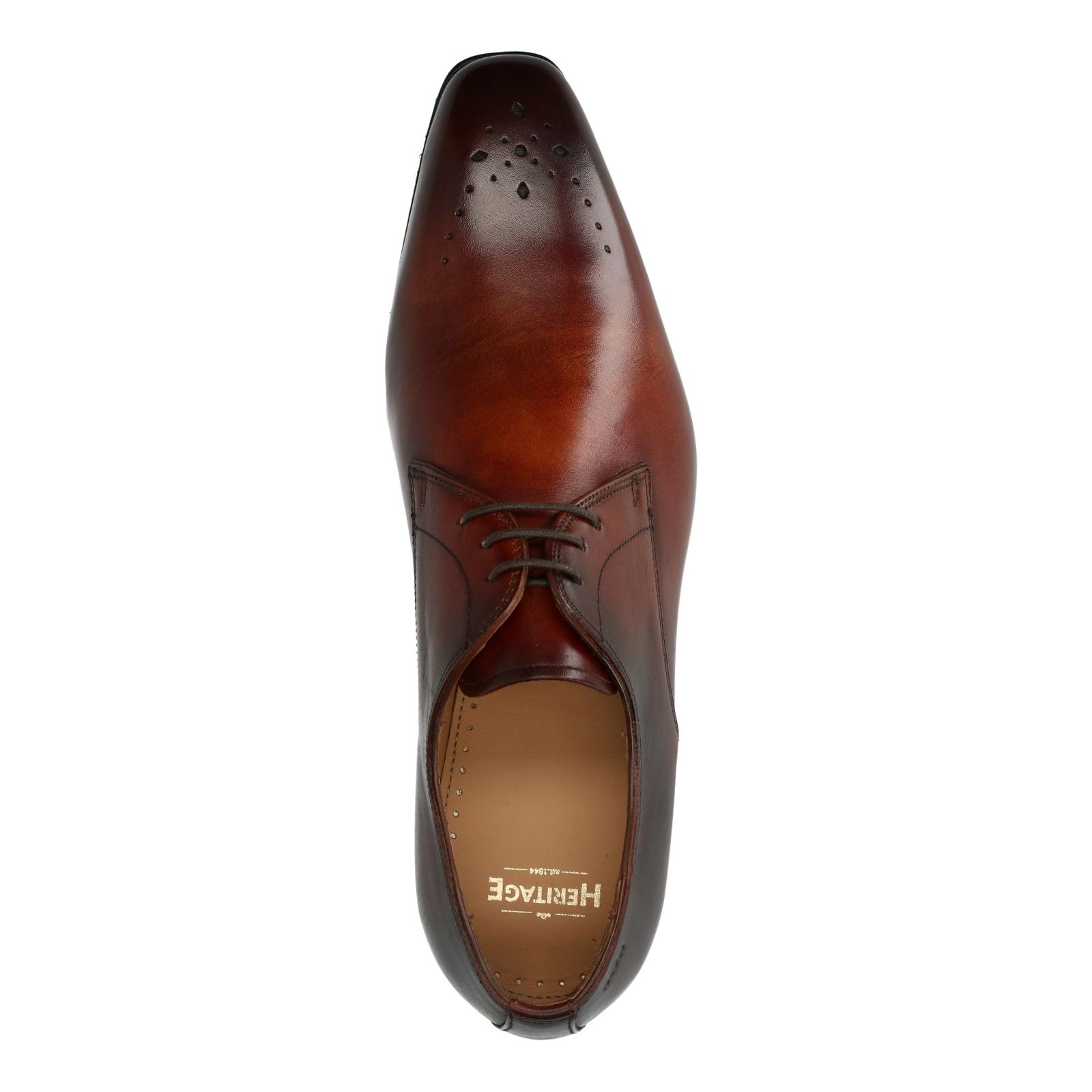 Cognac veterschoenen met details - Heren | MANFIELD