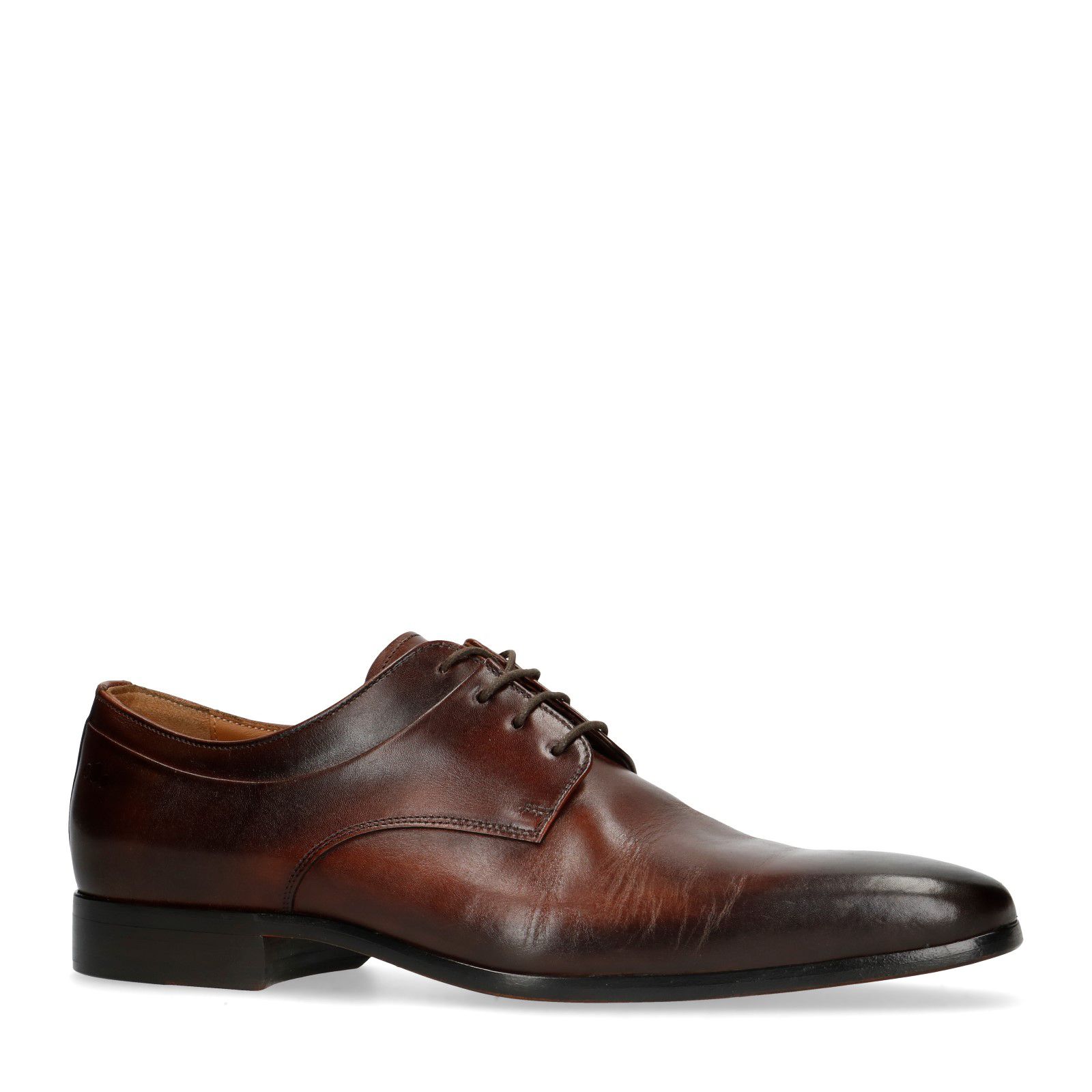 Cognac leren veterschoenen - Heren | MANFIELD