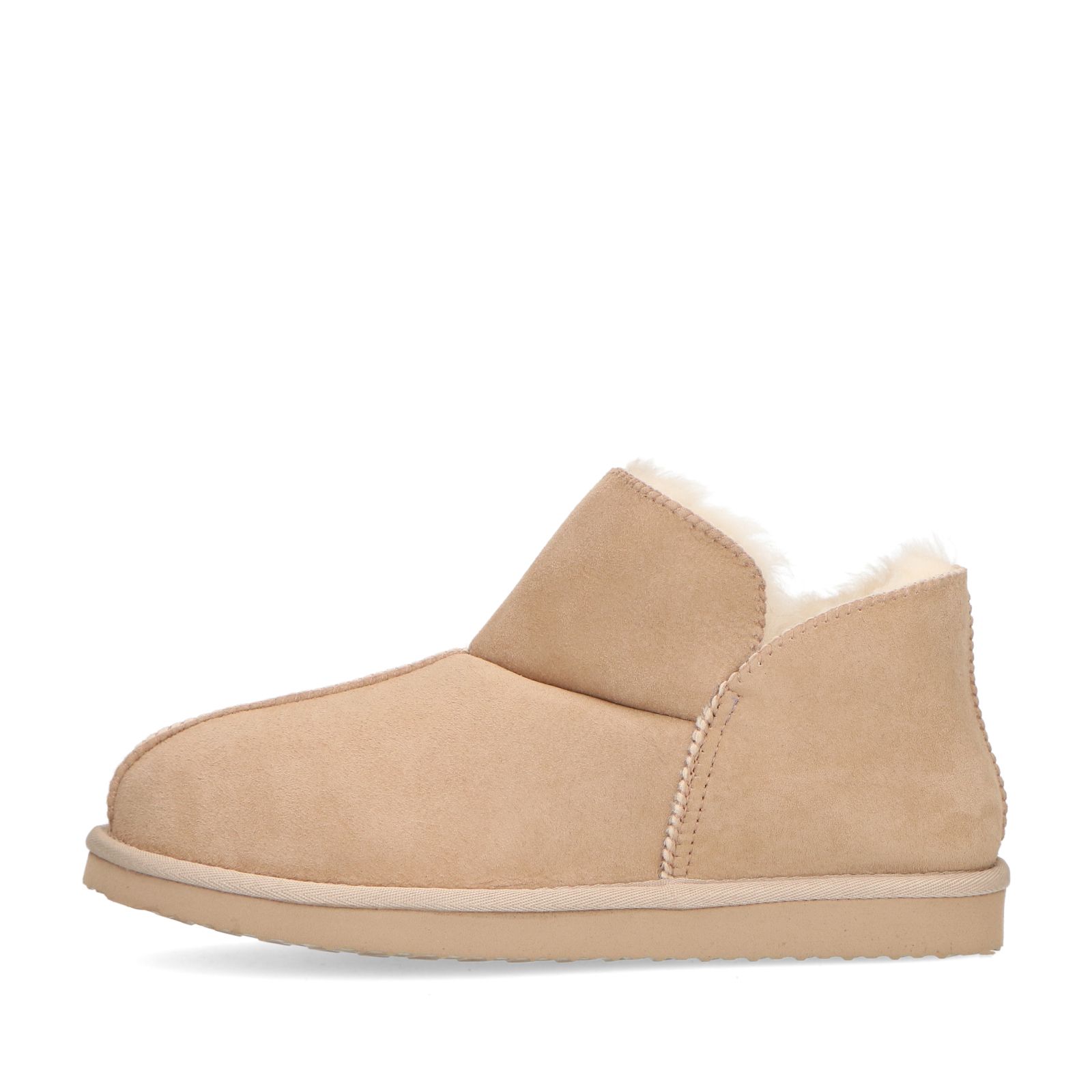 Hoge beige pantoffels met wollen voering - Accessoires | MANFIELD