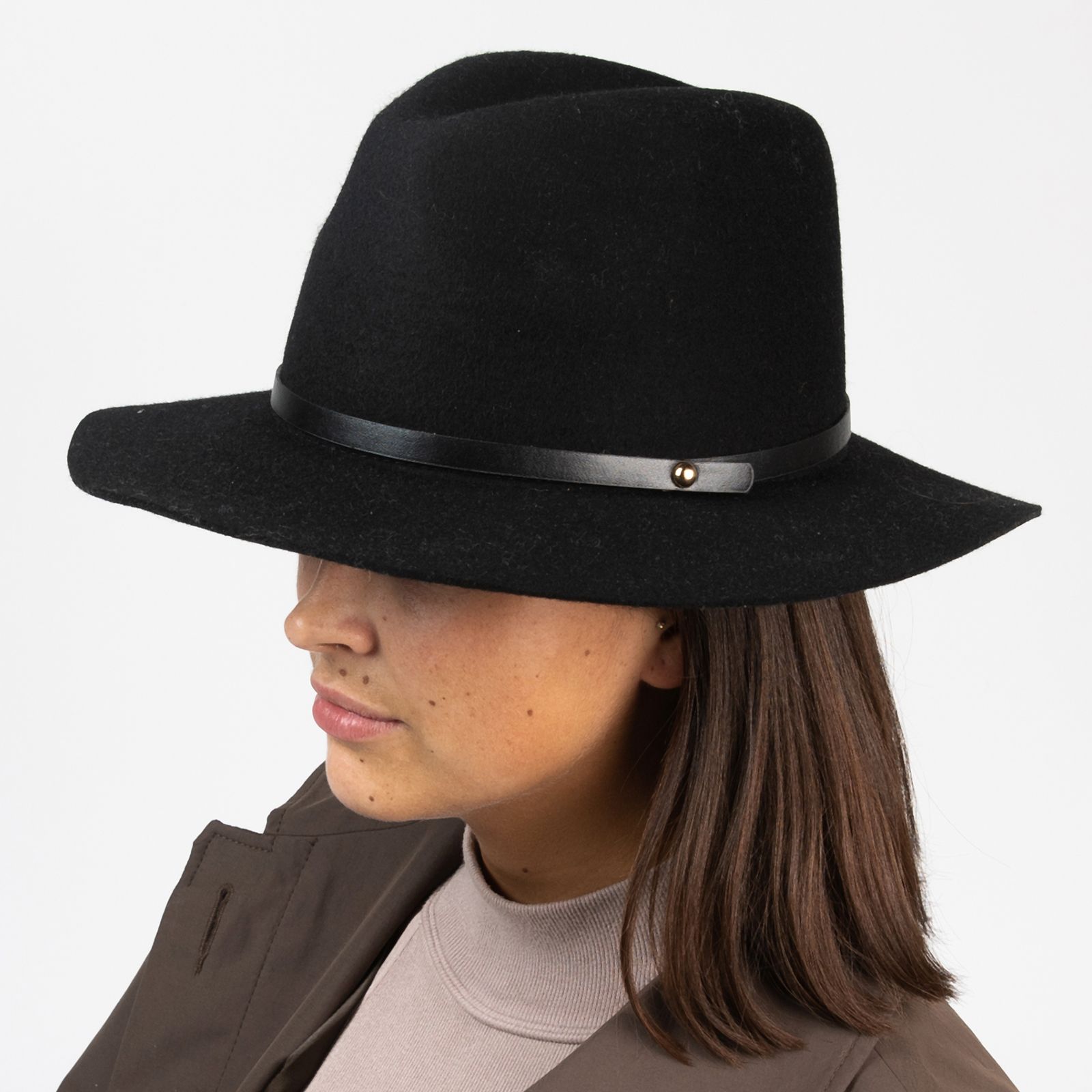 Angiemiller Wollen hoed zwart-wit casual uitstraling Accessoires Hoeden Wollen hoeden 