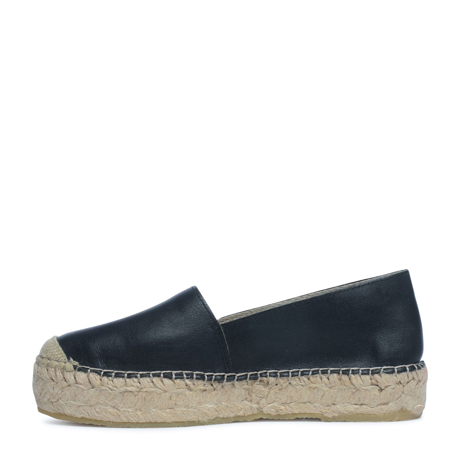 leder espadrilles schwarz