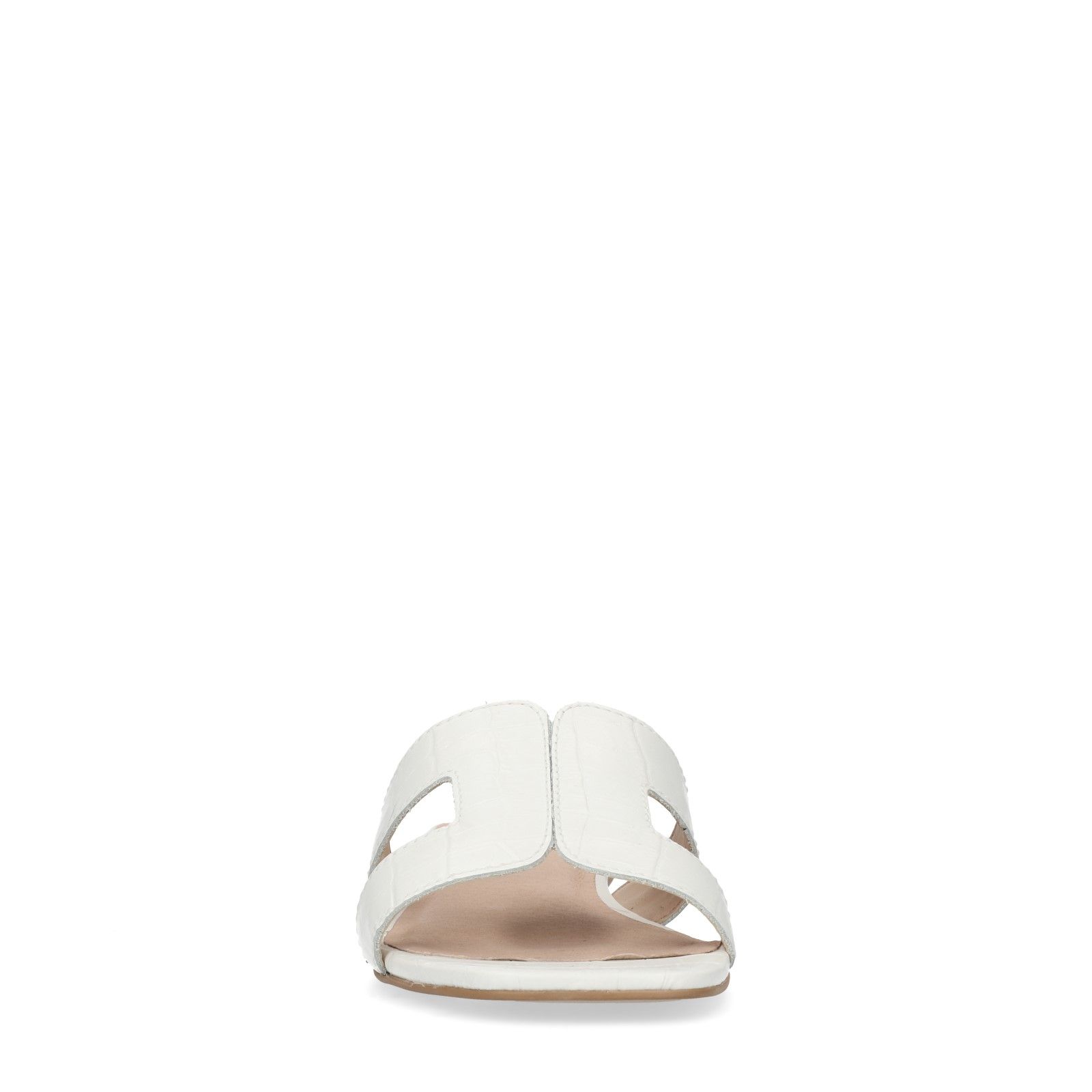 Witte sandalen met crocoprint - Dames | MANFIELD