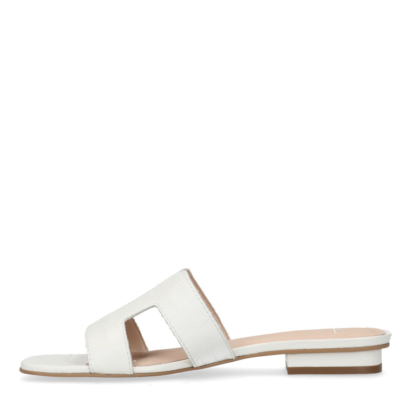 witte leren dames slippers