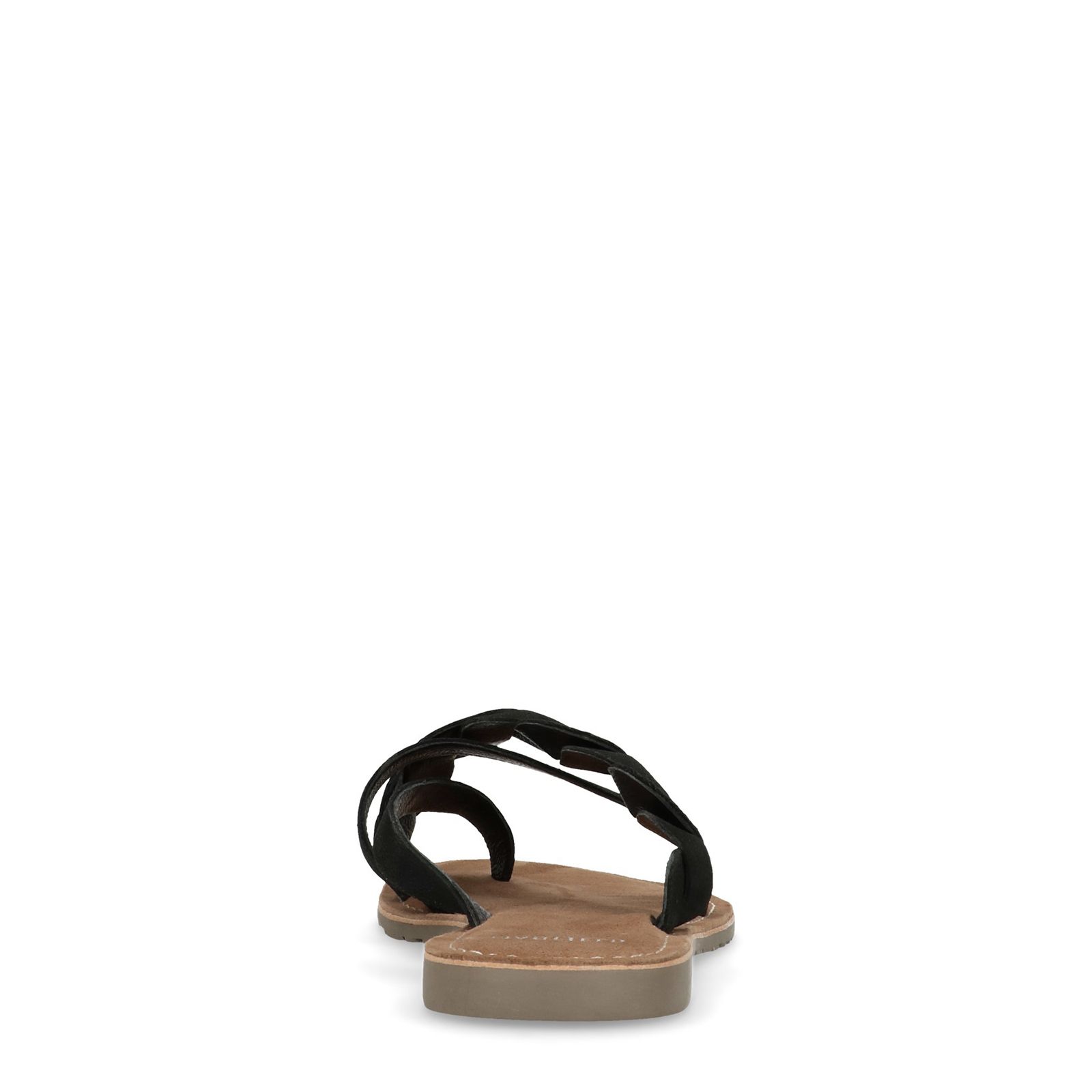 Zwarte slippers met gevlochten detail - Dames | MANFIELD