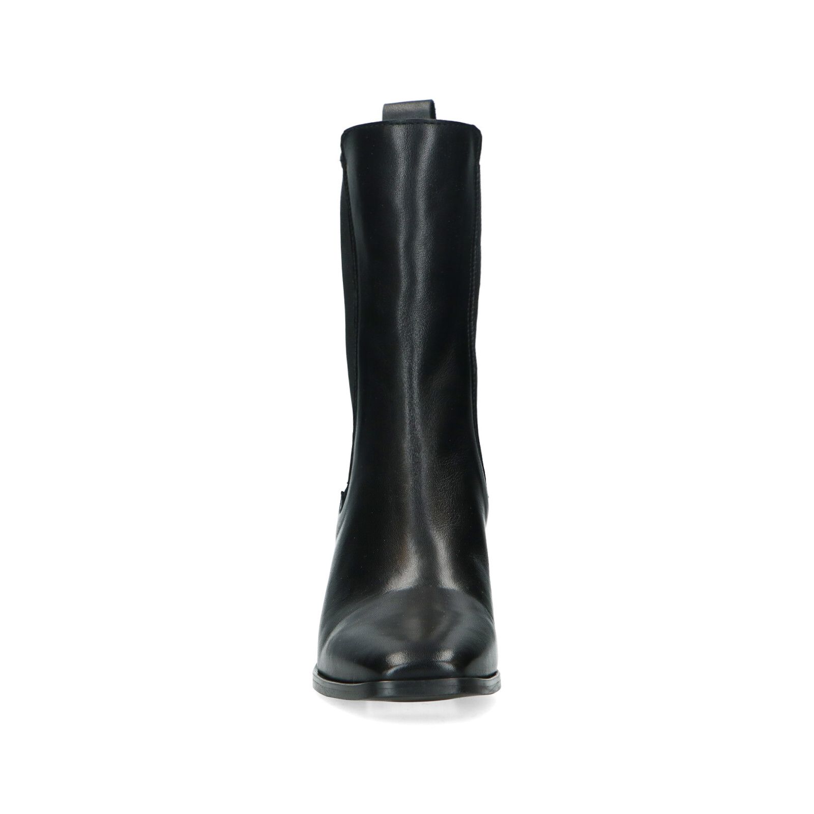 Zwarte leren chelsea boots met hak - Dames | MANFIELD