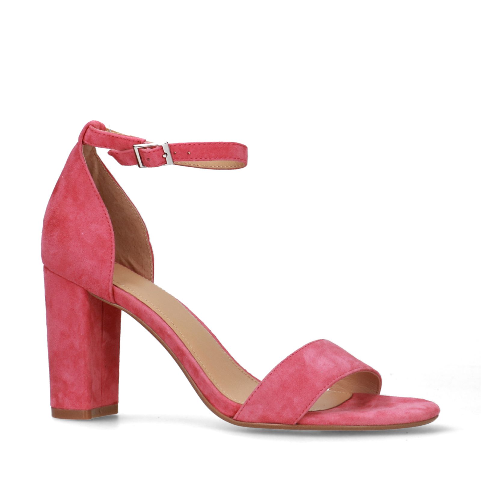 Roze suède sandalen met hak