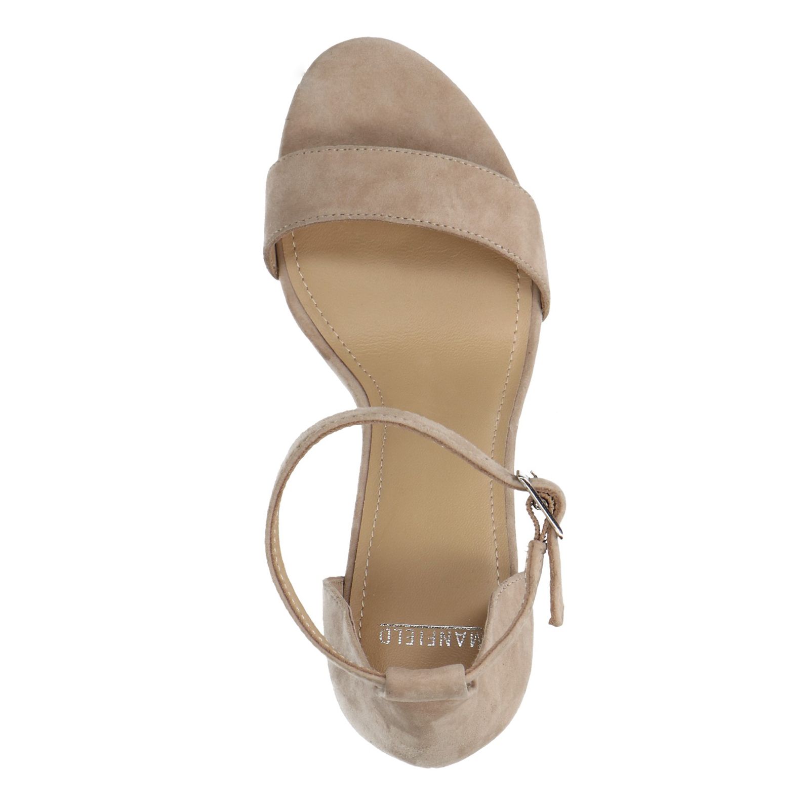 Taupe suède sandalen met hak